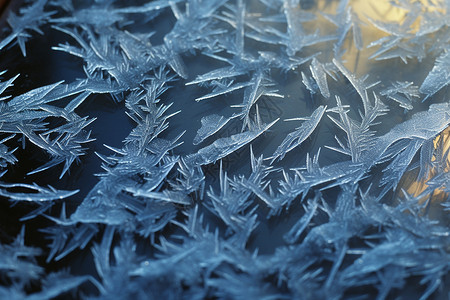 冰窗映晓的窗户冰霜背景图片
