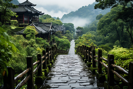 乡村的建筑房屋背景图片