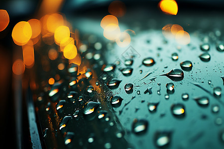 透明的下雨雨滴背景图片
