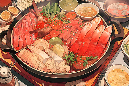 美味的海鲜大餐背景图片