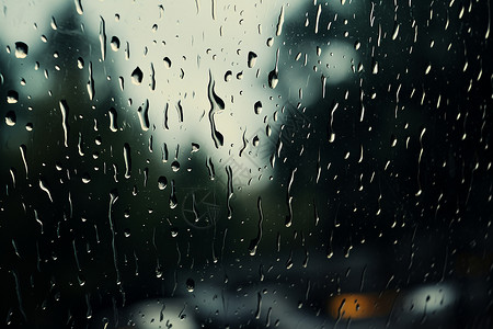 玻璃模糊雨中迷离的窗户背景