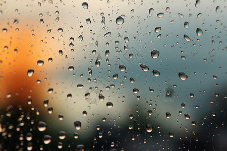 玻璃模糊玻璃上的雨滴背景