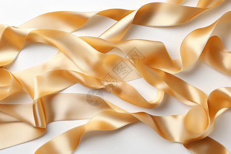 金色的丝带丝绸背景图片