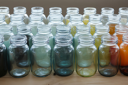 透明罐子玻璃的果酱罐子背景
