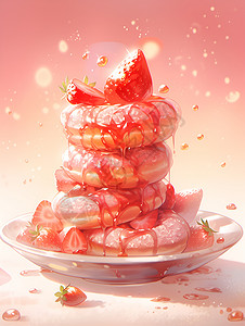 甜蜜诱惑草莓冰糕背景图片