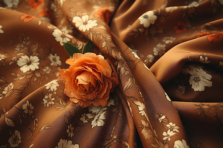 怀旧感丝绸上的花背景