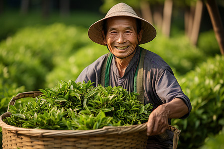 艾叶的采摘背景图片