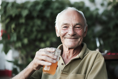 喝的老人背景图片