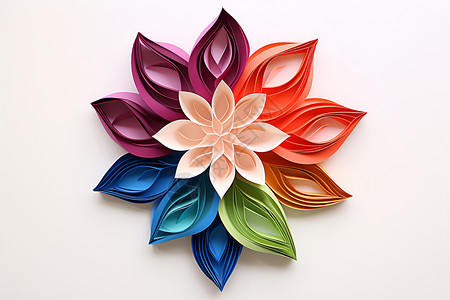 纸花素材五颜六色的折纸花背景