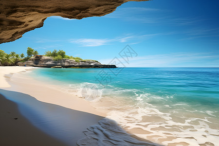 海岛上的洞穴背景图片