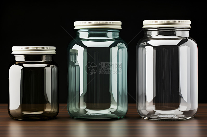 透明的玻璃罐子图片