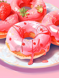 美味的甜甜圈甜点背景图片