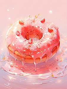 卡通的甜甜圈美食背景图片