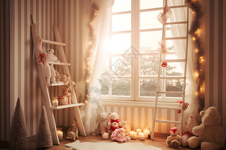 温馨圣诞房间背景图片