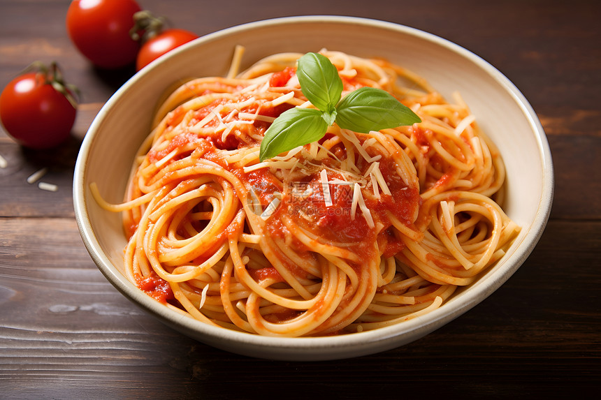 意大利面上的番茄酱图片