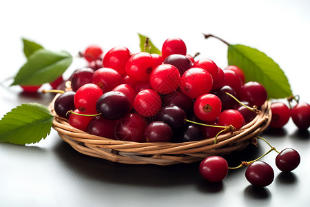 新鲜多汁的蔓越莓背景图片
