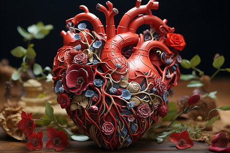 医学心脏模型背景图片