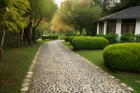 一座庭院背景图片