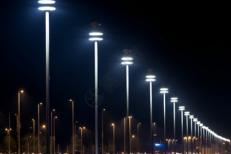 灯杆道旗夜晚的路灯背景