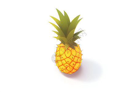 三维等轴图标菠萝三维图标插画