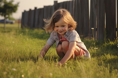 草地上的儿童背景图片