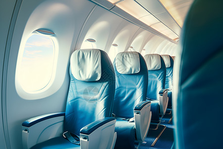 飞机机舱内的座椅背景图片