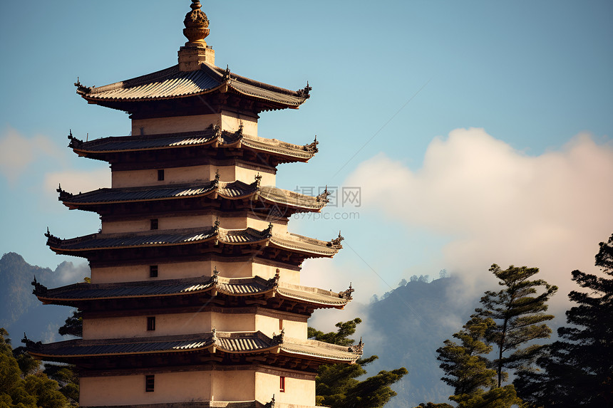 传统的建筑塔楼图片