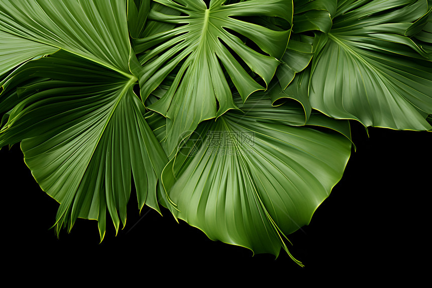 热带丛林中的绿色植物图片