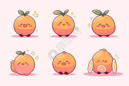 果实饱满的橙子卡通橙子插画