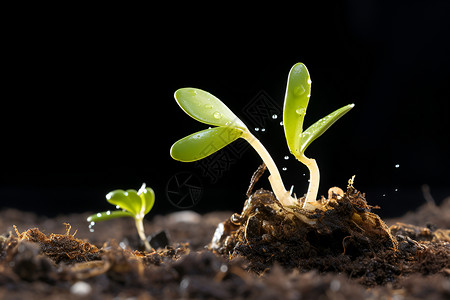 土壤的幼苗背景图片