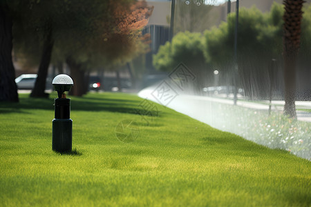 自动化灌溉草地浇水背景