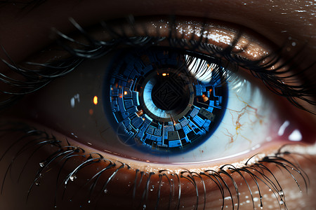 创新科技的眼部扫描技术背景图片