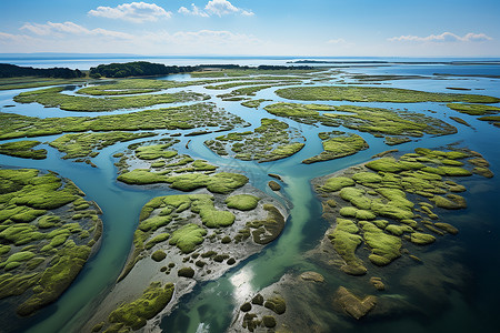 绿洲航拍高清航拍的海湾景观背景