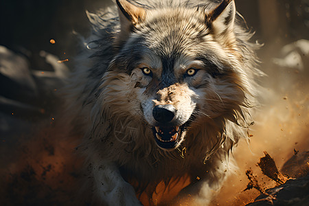 追捕猎物的孤狼背景
