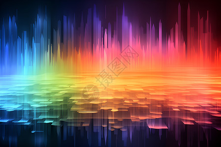 均衡器彩虹色的光插画