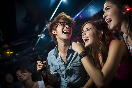 唱歌男孩女孩聚会狂欢背景