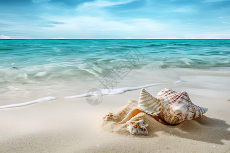 大海的海螺背景图片
