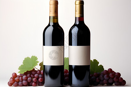 两瓶葡萄酒背景图片