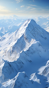 自然覆盖冰雪覆盖的山峰背景