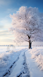 冬日的雪地背景图片