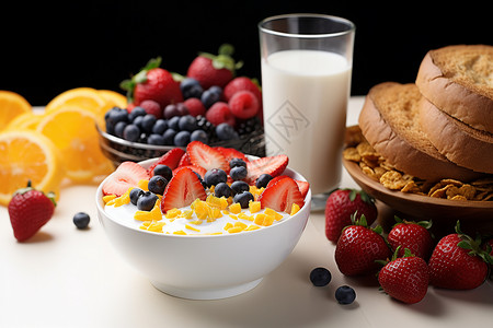 健康饮食的美味早餐背景图片
