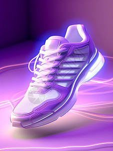 白鞋彩虹素材光影下的紫白潮鞋设计图片