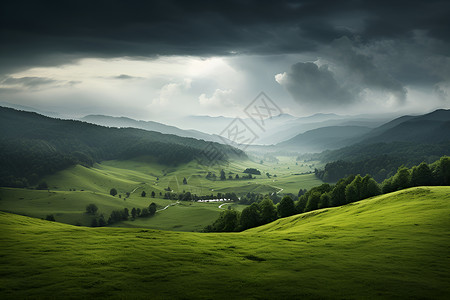 绿色的山谷背景图片