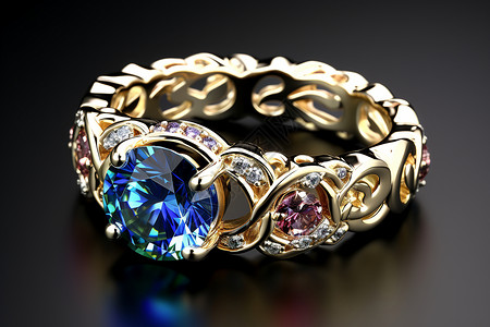 华贵宝石华贵的蓝宝石戒指背景