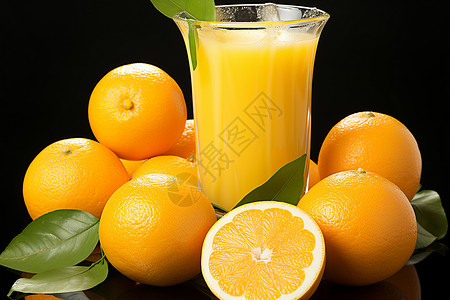 一杯美味的橙汁背景图片