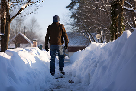 雪地建筑雪地行者背景