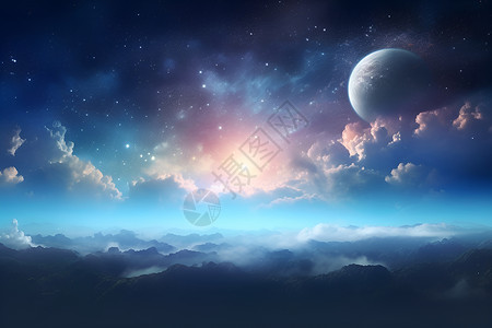 梦幻的星际夜空背景图片