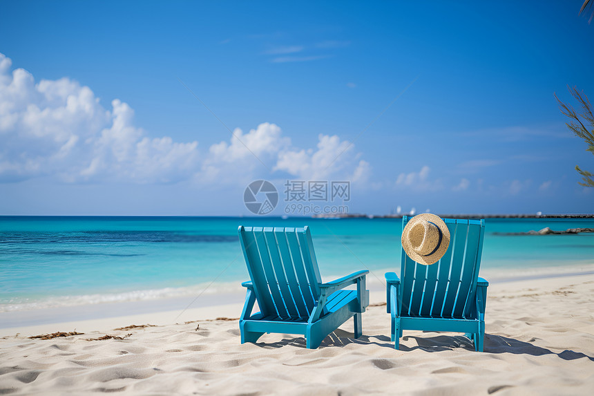 海边的椅子图片