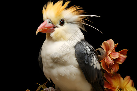 可爱小鸟鸟类冠毛鸟高清图片
