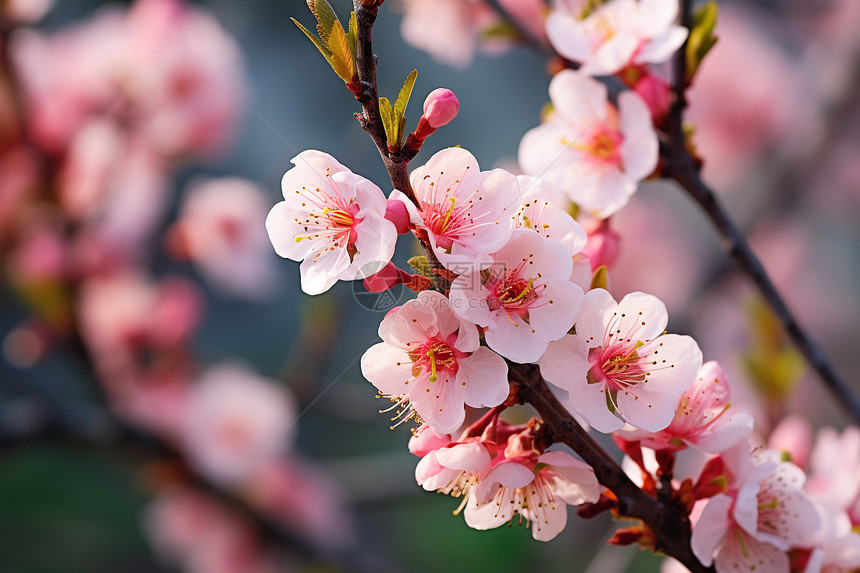 春天中的樱花盛开图片